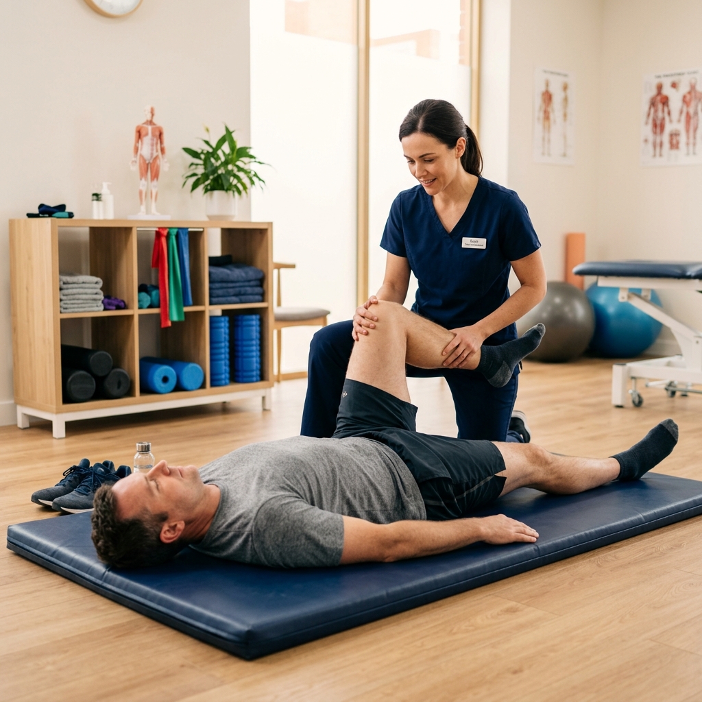 Physiotherapist treating a patient